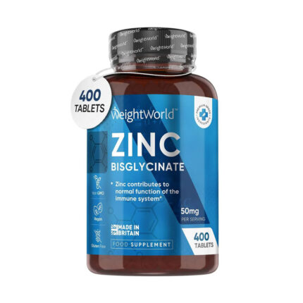 WeightWorld Zinc Bisglycinate 50mg - High Strength Supplement for Immune Support