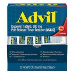 Advil Ibuprofen Tablets 200mg - Pain Reliever & Fever Reducer (NSAID) - 50 Packs of 2 Coated Tablets