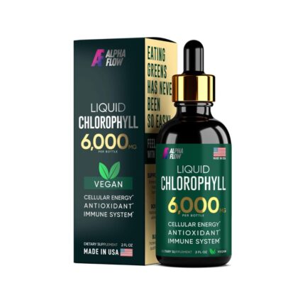 Alpha Flow Liquid Chlorophyll 6000mg – Premium Antioxidant for Immune Support, Detox, & Energy Boost – Vegan, Non-GMO