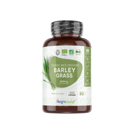 Organic Barley Grass Juice Powder Capsules | 2000mg Per Serving | 240 Capsules