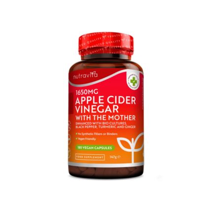 Apple Cider Vinegar Capsules with The Mother – 180 Vegan Capsules for Digestive Health, Weight Management, and Detox, Non-GMO, Gluten-Free.