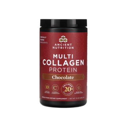 Ancient Nutrition Multi Collagen Protein – Chocolate Flavor with Vitamin C & Probiotics (10 oz | 283g)