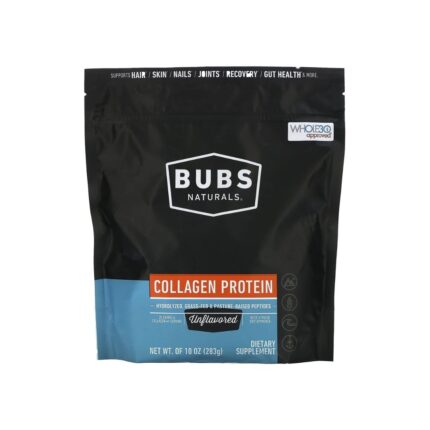 BUBS Naturals Collagen Protein – Hydrolyzed & Pasture-Raised Peptides (Unflavored | 10 oz / 283g)