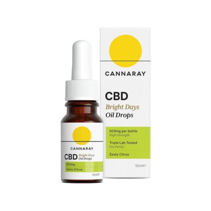 Cannaray CBD Bright Days Oil Drops – 500mg – Zesty Citrus – 10ml