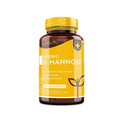 Nutravita D-Mannose 1650mg – 180 Vegan Capsules
