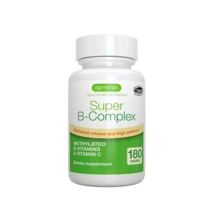 Igennus Super B-Complex – Methylated B-Vitamins & Vitamin C (180 Tablets)