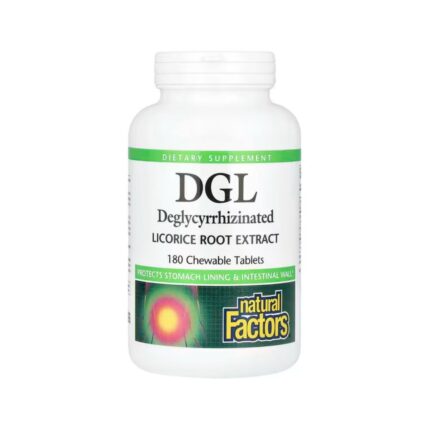 Natural Factors DGL – Deglycyrrhizinated Licorice Root Extract (180 Chewable Tablets)