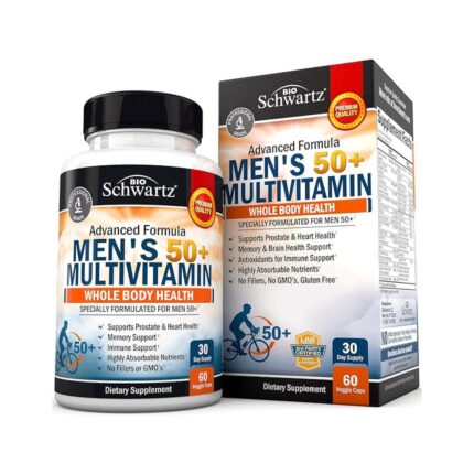 BioSchwartz Men’s 50+ Multivitamin – Advanced Whole Body Health Formula (60 Vegan Capsules | 30-Day Supply)