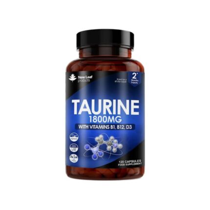 New Leaf Taurine 1800mg with Vitamins B1, B12, D3 – 120 Capsules