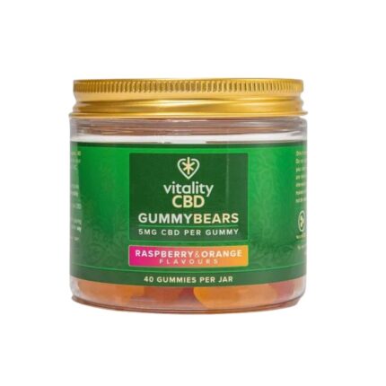 Vitality CBD Gummy Bears – Raspberry & Orange Flavours – 5mg per Gummy