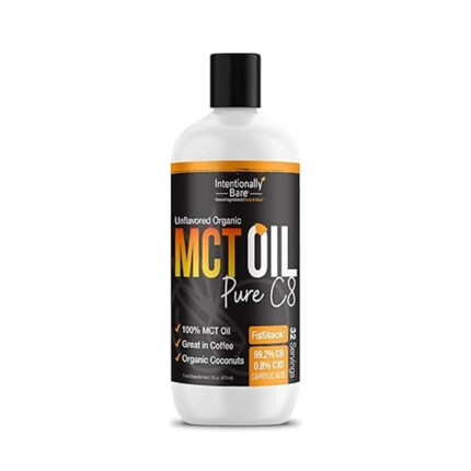 Intentionally Bare Unflavored Organic MCT Oil – Pure C8 (16 oz)