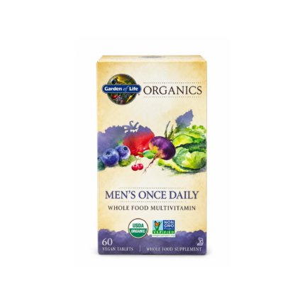 Garden of Life Organics Men's Once Daily Whole Food Multivitamin – 60 Vegan Tablets