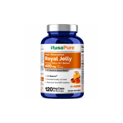 NusaPure Royal Jelly 400mg with BioPerine – 120 Veg Capsules
