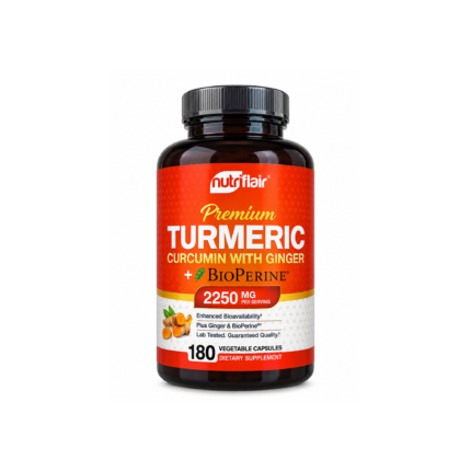 NutriFlair Premium Turmeric Curcumin – 180 Capsules