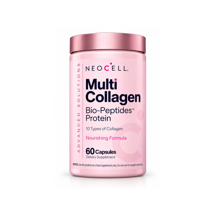 Pink-Multi-Collagen-Supplement-Jar NeoCell Multi Collagen Bio-Peptides Protein – 60 Capsules - Image 1