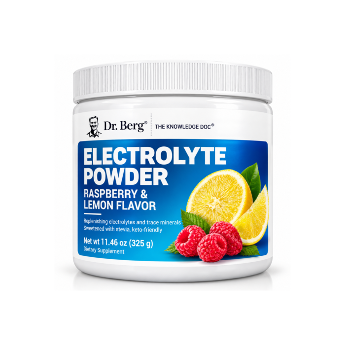 Dr. Berg Electrolyte Powder Raspberry & Lemon – 325g - Image 1